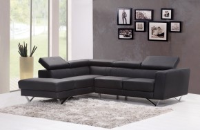 Juoda odinė sofa